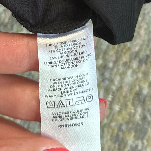 Ann Taylor Black Scalloped Dress Linen Blend Sundress Size 2 - Picture 5 of 6